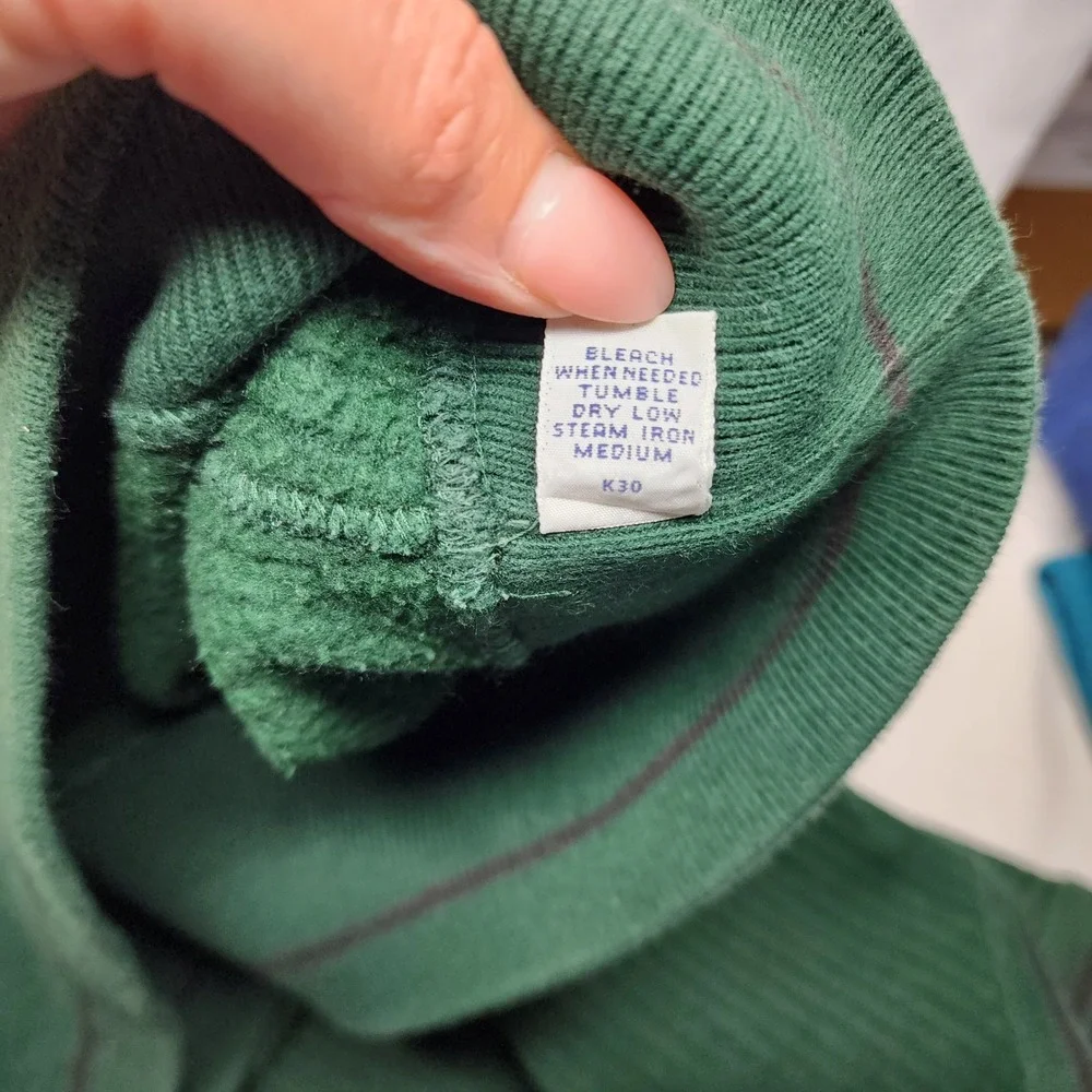 Polo Golf Ralph Lauren Sweater Vest Mens L Green Ribbed V-Neck Fleece Crest Logo